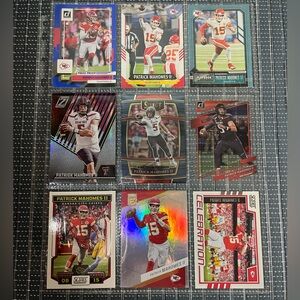 ⭐️🏈 Patrick Mahomes Kansas City Chiefs NFL Football Sport Cards, Lot of 9 (FB5)